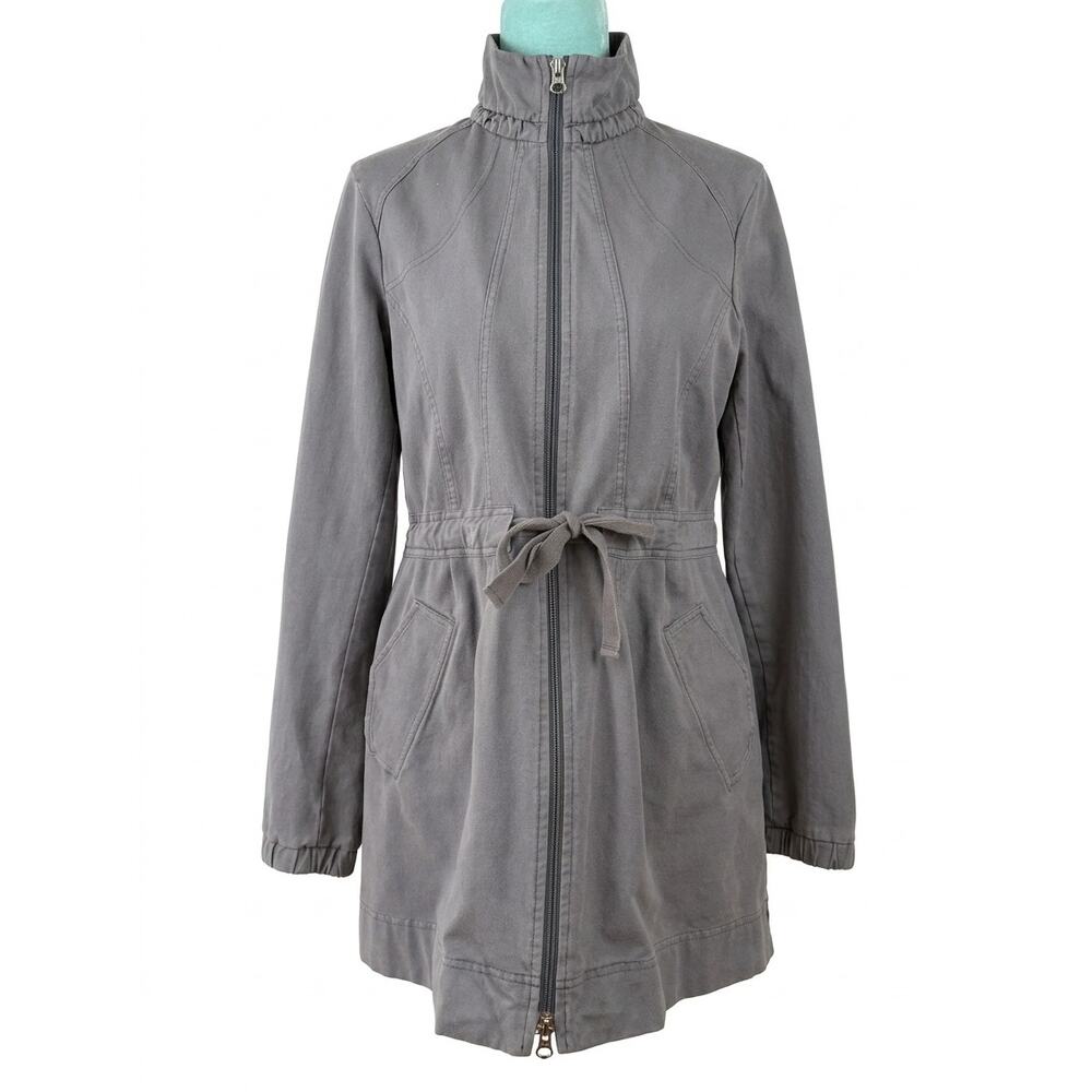 Neon Buddha Grey Utility Parka Jacket | Lagenlook Artsy Cinch Waist Tunic